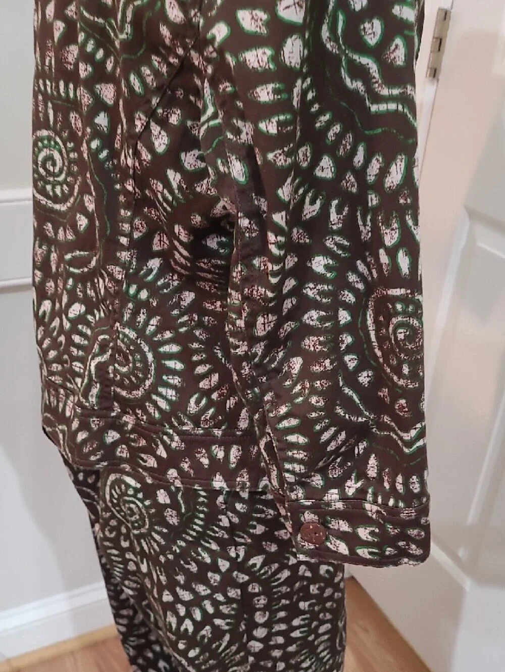 Ruby Rd. Two-Piece Batik-Print Matching Jacket and Pant Set - Size 8